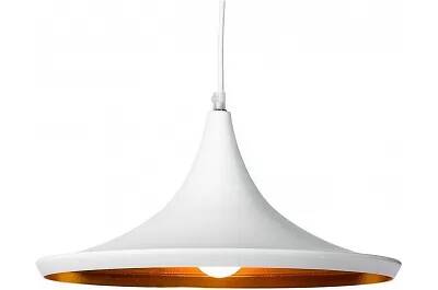 Lampe suspension en métal blanc et doré Ø35