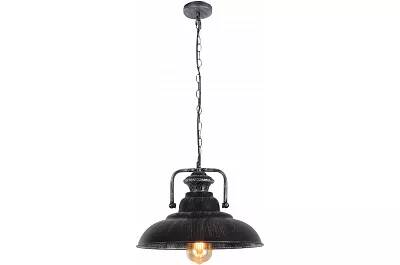 Lampe suspension en métal noir et argenté Ø30