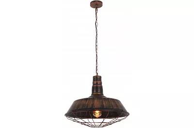 Lampe suspension en métal noir et laiton antique Ø45