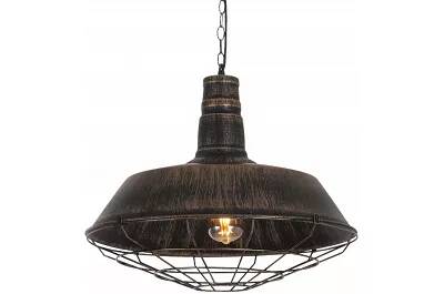 Lampe suspension en métal noir et doré antique Ø45