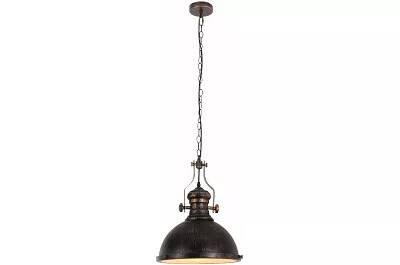 Lampe suspension en métal noir et doré antique Ø33