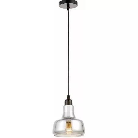 Lampe suspension en verre gris fumé Ø16