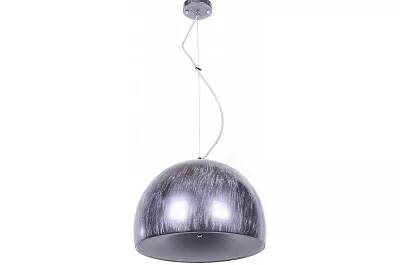 Lampe suspension en métal argenté Ø35