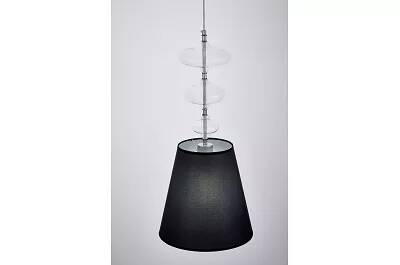 Lampe suspension en verre et tissu noir Ø30