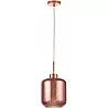 Lampe suspension en verre et métal or rose Ø18