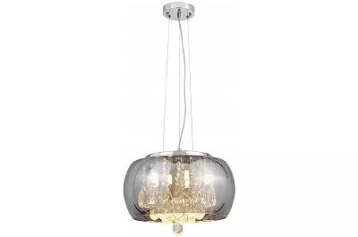 Lampe suspension LED en cristal et métal chromé Ø40