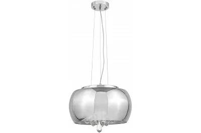 Lampe suspension LED en cristal et métal chromé Ø40