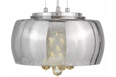 Lampe suspension LED en cristal et métal chromé Ø30