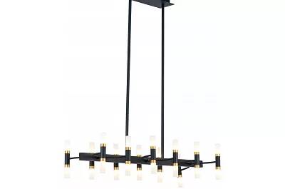 Lampe suspension à LED en verre et métal noir et laiton L86