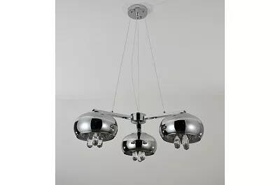 Lampe suspension LED en cristal et métal chromé Ø70