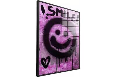 Tableau acrylique Smile noir