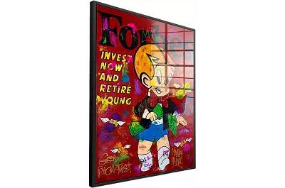 Tableau acrylique Richie Rich Retire Young noir