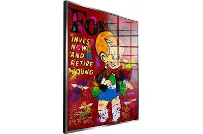 Tableau acrylique Richie Rich Retire Young argent antique