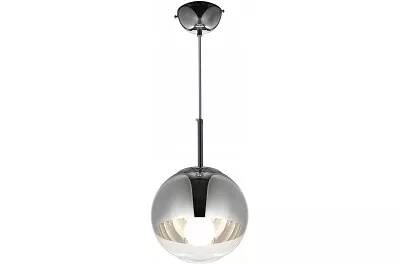 Lampe suspension en verre et métal chromé Ø20