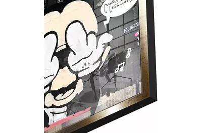 Tableau acrylique Mickey More Love doré antique