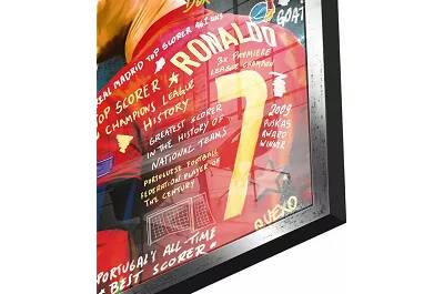 Tableau acrylique Cristiano Ronaldo argent antique