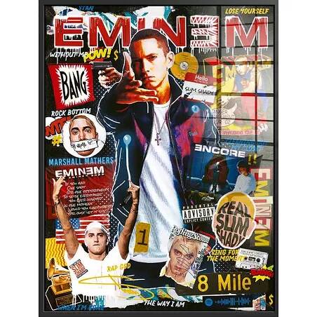 Tableau acrylique Eminem noir