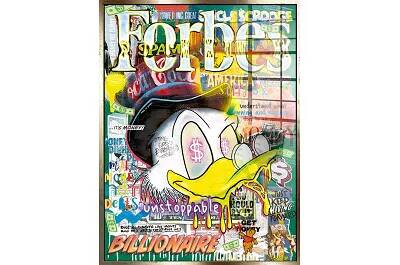Tableau acrylique Forbes Dagobert Duck doré antique