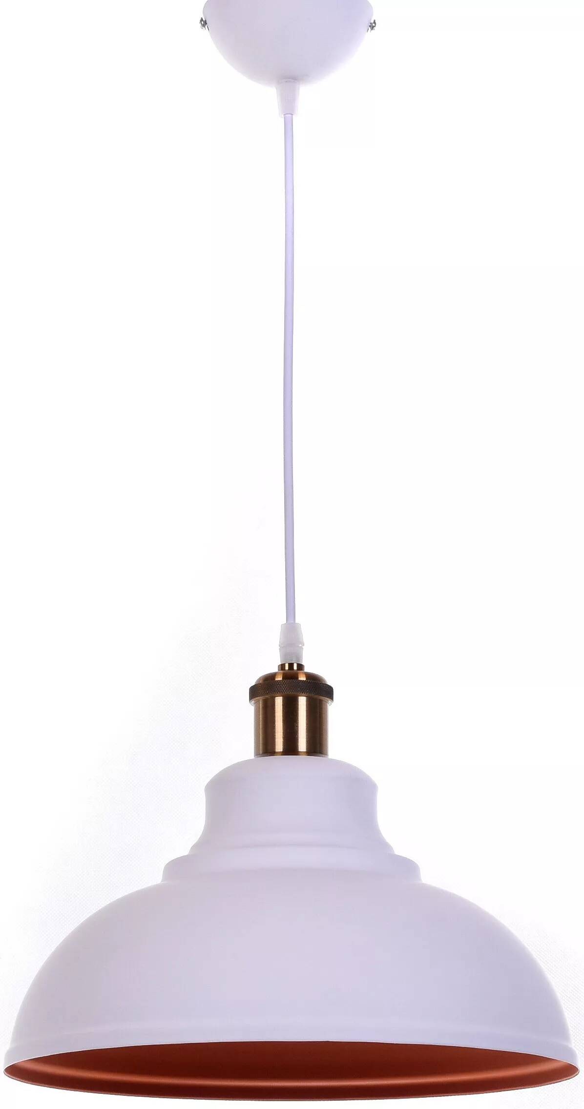 Lampe suspension en métal blanc et doré Ø30