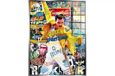 Tableau acrylique Freddie Mercury argent antique