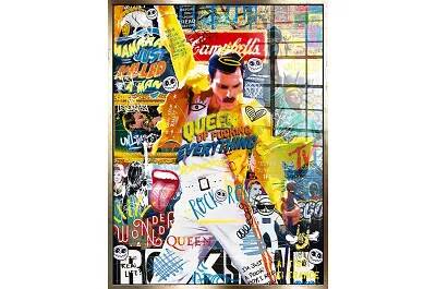 Tableau acrylique Freddie Mercury doré antique