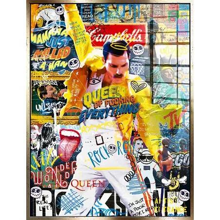 Tableau acrylique Freddie Mercury doré antique