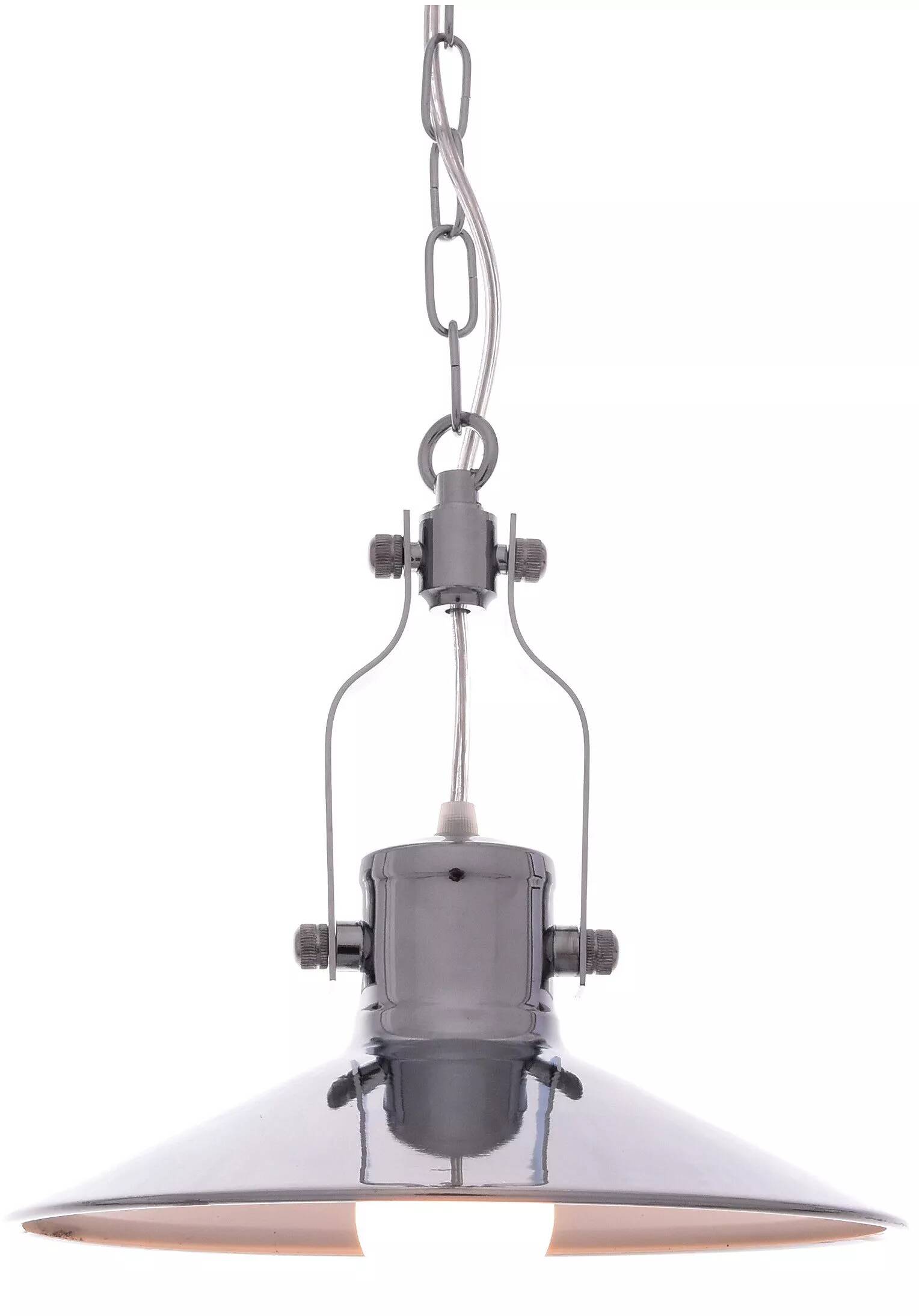 Lampe suspension en verre et métal chromé Ø27