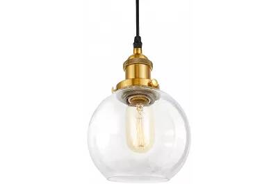 Lampe suspension en verre et métal laiton Ø18