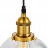 Lampe suspension en verre et métal laiton Ø18