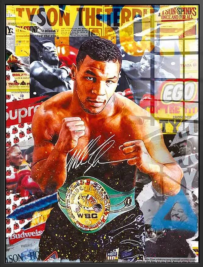 Tableau acryliquem Mike Tyson Fighter noir