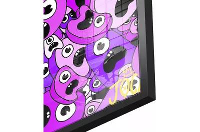 Tableau acrylique Doodle Violet noir
