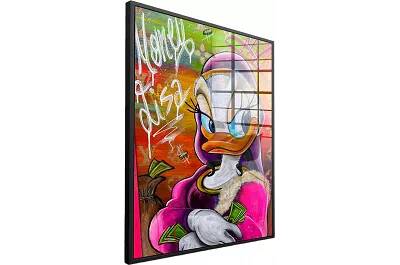 Tableau acrylique Money Lisa Duck noir