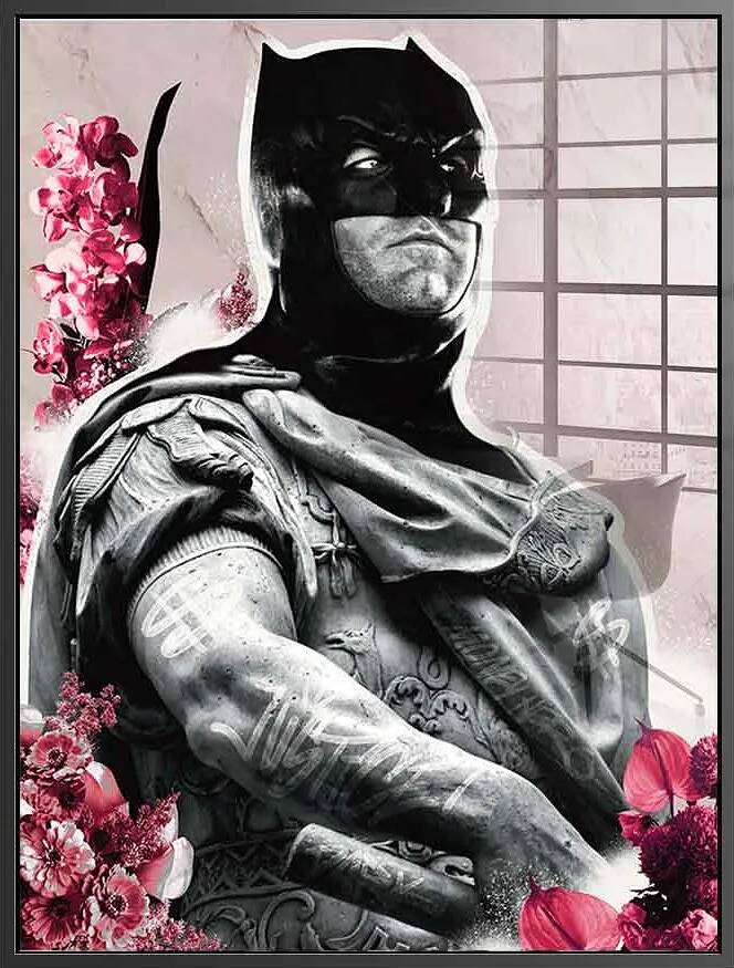 Tableau acrylique Batman Statue noir