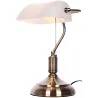 Lampe de table en verre blanc et métal laiton H38