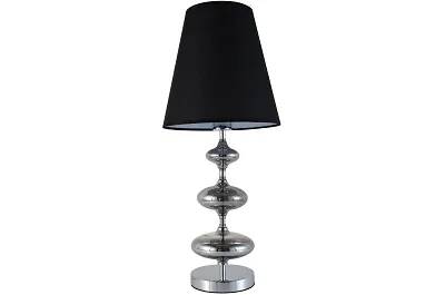 Lampe de table en tissu noir et métal chromé