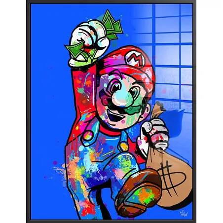 Tableau acrylique Super Mario noir