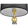 Lampe de table en tissu noir et métal noir et doré H70