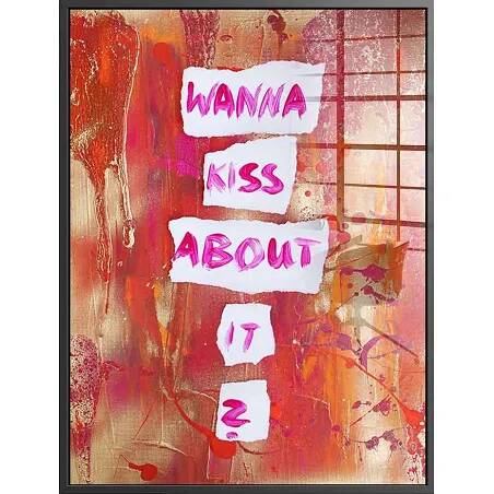 Tableau acrylique Wanna Kiss noir