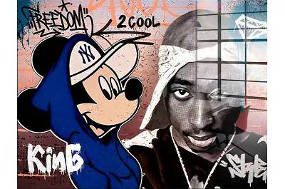 Tableau acrylique Mickey & Tupac