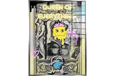 Tableau acrylique Queen Of Everything argent antique