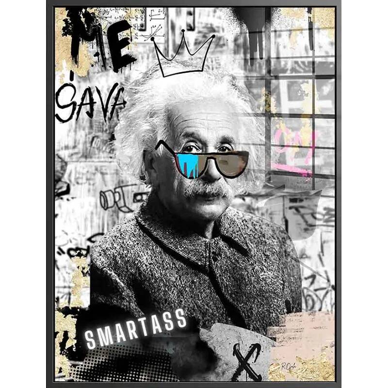 Tableau acrylique Smart Albert Einstein noir