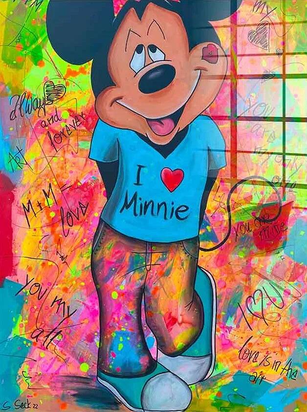 Tableau acrylique Mickey Loves Minnie