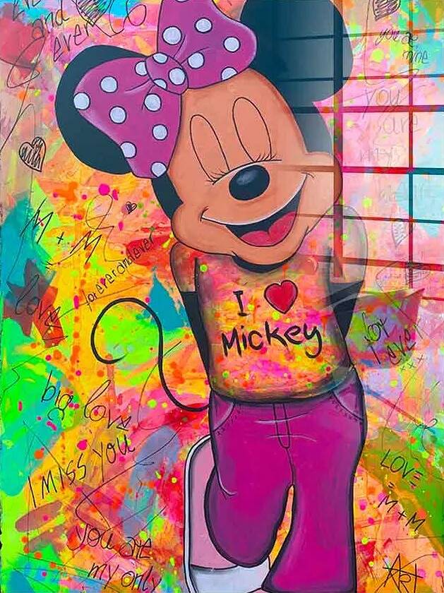 Tableau acrylique Minnie Loves Mickey