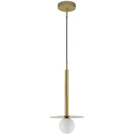 Lampe suspension à LED en verre et métal doré Ø22