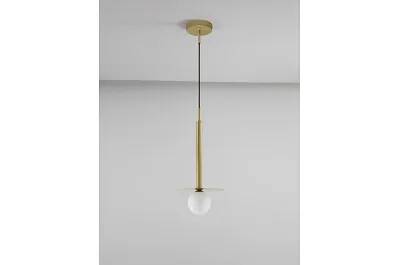 Lampe suspension à LED en verre et métal doré Ø22
