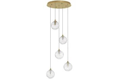 Lampe suspension à LED en verre et métal doré Ø35