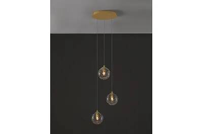 Lampe suspension à LED en verre et métal doré Ø25