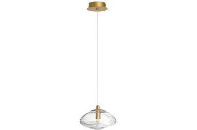 Lampe suspension à LED en verre et métal doré Ø16