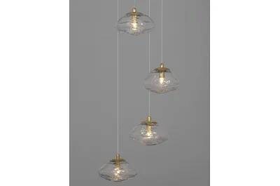 Lampe suspension à LED en verre et métal doré Ø35