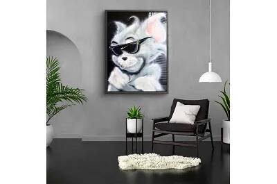 Tableau acrylique Sunglass Tom Cat noir